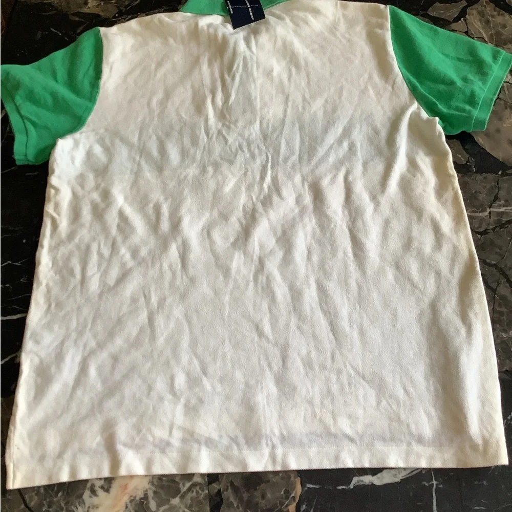 NWT Ralph Lauren authentic green and white short sleeve polo size large